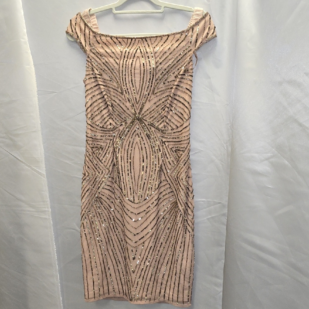 Adrianna Papell Pink Sequin Mini Dress